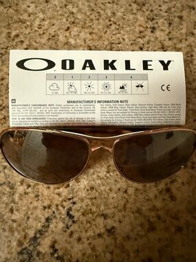Oakley Brown Metal Aviator Sunglasses with Gray Lenses